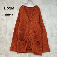 LIDNM リドム カーディガン L オレンジ 橙 ボア シャギー モヘア風 ニット 羽織り ライトアウター 暖か もこもこ カジュアル Y2K 韓国ファッション トレンド メンズ レディース 春 秋 冬 コットン混 ★ ◇■