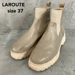 LAROUTE ラルート サイドゴアブーツ スニーカー レディース 厚底 チェルシーブーツ ショートブーツ ベージュ オフホワイト アイボリー トラックソール ボリュームソール 美脚 脚長効果 カジュアル きれいめ モード系 ★ ■■