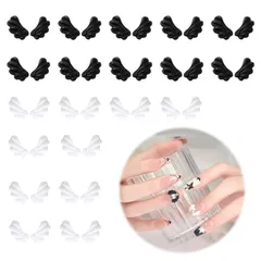 【特価商品】ネイルパーツ 翼 ネイルデコパーツ 20ペア 3D 立体 翼 3D ネイルアートパーツ おしゃれ 可愛い 小悪魔の翼 羽根 天使の羽 DIY ネイル装飾 手作り用 白 ブラック