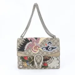 極美品 グッチ GGスプリーム デュオニソス 刺繍 403348 2WAY チェーン ショルダーバッグ 肩掛け ハンド レディース MMM DI3-3【中古】