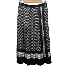 EPOCA(エポカ) ロングスカート サイズ40 M レディース - 黒×白 プリーツ