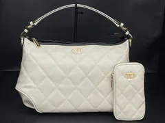 COCOCELUX GOLD 2wayバッグ オフホワイト 205DA0309 ダイヤモンドレザー ハンドバッグ ショルダーバッグ ポーチ付 未使用 2601LS074