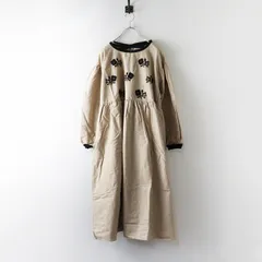 未使用 サマンサモスモス Samansa Mos2 SM2 ETHICAL CRAFTS リサイクルコットン刺繍ワンピース F＼ベージュ ドレス【2400014722642】