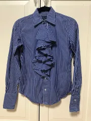 ラルフローレン ポロ ストライプ フリル シャツ