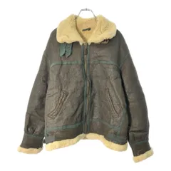 B-3 フライトジャケット ムートンレザージャケット ミリタリー ブラウン(メンズ 54)中古 古着 X1801