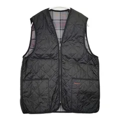 Barbour MLI0001 QUILTED WAISTCOAT ZIP-IN LINER リバーシブル ライナー 中綿 ベスト ブラック メンズ バブアー【中古】6-0102T∞