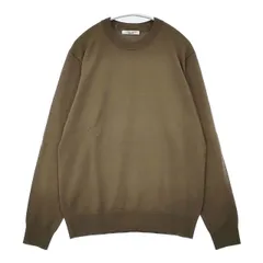 UNITED ARROWS ハイゲージ クルーネックニット 定価17600円 ウール セーター ニット カーキ メンズ ユナイテッドアローズ【中古】6-0102T∞