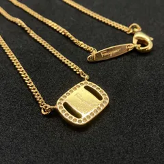 美品　Ferragamo　フェラガモ　ネックレス　ラインストーン　ゴールド系　2425のサムネイル