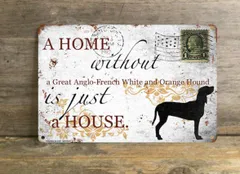 【Great Anglo-French White and Orange Hound/グレートアング ロフレンチホワイトアンドオレンジハウンド】 メタルプレート メッセージ 犬 雑貨 グッズ アート ポスター インテリア 壁飾り アンティーク風 214