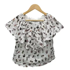 Grace Class(グレースクラス) ノースリーブカットソー サイズ36 S レディース美品  - 白×ライトピンク×マルチ Vネック/フリル