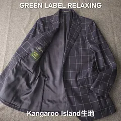 【GREEN LABEL RELAXING】グリーンレーベルリラクシング 秋冬 Kangaroo Island wool生地 ウール 毛 ウインドペンチェック柄 テーラードジャケット M ネイビー メンズ