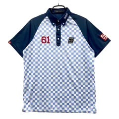 サイズ：M ROUGH&SWELL ラフアンドスウェル  半袖ポロシャツ ボタンダウン カモノハシ ブロックチェック柄 ブルー系 [240101554541] ゴルフウェア メンズ ストスト