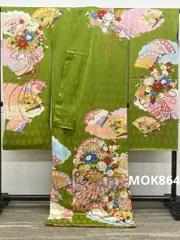 振袖 仮絵羽 舞台衣装 金彩 紋意匠 正絹 未仕立て品 八掛付き MOK864