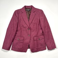 【AKRIS】【美品】カシミヤ100％ジャケット AKRIS アクリス シルク混 カシミヤ混 テーラードジャケット M ピンク