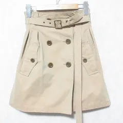 美品 BURBERRY BLUE LABEL バーバリーブルーレーベル ベルト付き トレンチ スカート E1S51-660-40 36 ベージュ レディース 古着 中古 USED