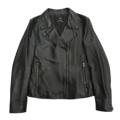 美品 23区 ラムレザー ダブル ライダース ジャケット ブルゾン 羊革 38 黒 ブラック レディース 古着 中古 USED