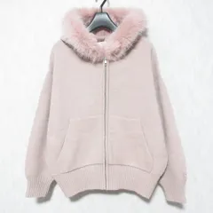 美品 24AW SNIDEL スナイデル ファーニットフーディ パーカー SWNT244280 1 ピンク レディース 古着 中古 USED