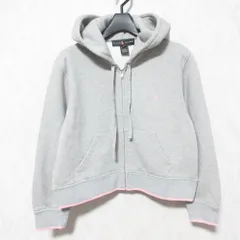 未使用 RALPH LAUREN ラルフローレン ピンクポニー ジップアップ パーカー KKRLGM2903 L グレー レディース 古着 中古 USED