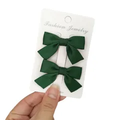 【人気商品】洋服 卒園式 入園式 発表会 緑 ヘアアレンジ 髪飾り 2個セット 小さめ キッズ 子供 ヘアリボン ヘアクリップ ヘアアクセ リボン GFun