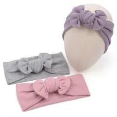 【在庫処分】ヘアアクセサリー リボン 子供用 女の子 コットン 女児 子ども用 キッズ 髪飾り 髪留め へアバンド カチューシャ 赤ちゃん シンプル 無地 ヘアバンド かわいい 出産祝い ベビー 誕生日 プレゼント BIANHUAN 3点セット