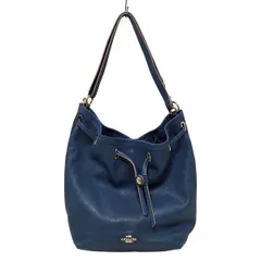 COACH(コーチ) ショルダーバッグ - 34988 ブルー 巾着型 レザー