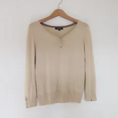 美品 BURBERRY LONDON バーバリーロンドン ウールニット 2 ベージュ レディース 古着 中古 USED