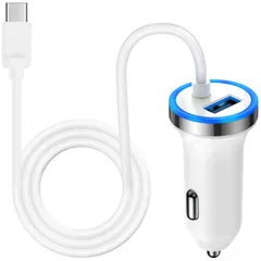 新品 カーチャージャー USB Type-Cケーブル付き iphone16 シガーソケット 急速充電/2ポート/12V・24V車対応 車載充電器 車 usbソケット タイプC 充電ケーブル シガー USB車 充電器車用 iPhone 15/iPhone 16/