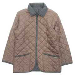 良品 LAVENHAM ラベンハム キルティング ジャケット ブルゾン リバーシブル パイピング サイズ38 茶 ブラウン 黒 ブラック メンズ 古着 中古 USED