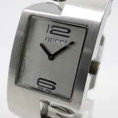 グッチ GUCCI 2055G レディース腕時計 シルバー文字盤 ステンレススチール バングルウォッチ スイス製 クォーツ モダンデザイン ヴィンテージ　G10