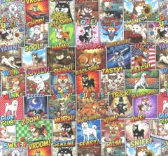 【ゆきちゃん限定】X2616 アメコミ風 柴犬柄 コットン生地 1m