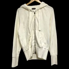 美品 TOM FORD トムフォード パイル ジップアップパーカー BP228 TFJ917 オフホワイト メンズ 古着 中古 USED