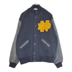 USA製RENNOCウールスタジャンワッペンレザー裏地キルティング 