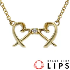 ティファニー ダブルラビングハート1Pダイヤネックレス  K18YG レディース  【中古】