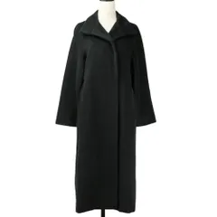 美品 Max Mara マックスマーラ ウールカシミヤ スタンドカラーロングコート 40 ブラック レディース 古着 中古 USED