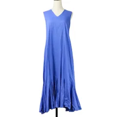 MARIHA マリハ 夏の月影のドレス ノースリーブフレアワンピース 36S ブルー レディース 古着 中古 USED