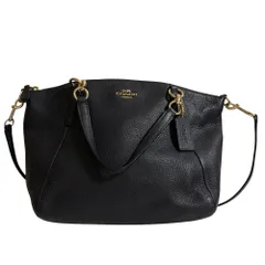 美品 COACH コーチ レザー 2WAY ショルダーバッグ ハンドバッグ F36675 ネイビー レディース 古着 中古 USED