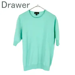 Drawer ドゥロワー カシミヤ100％ 半袖ニット クルーネック