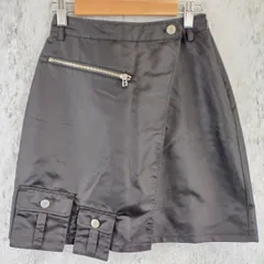 Darich ダーリッチ ナイロンデザイン ミニスカート ポケット付き レディース ブラック フリーサイズ 〇□