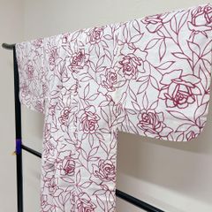超美品 綿 浴衣 現代浴衣 着物 夏物 154裄64 綿紅梅 白 赤 楓 - メルカリ