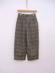 studio clip チェック ツータック イージー パンツ グレー レディース スタディオクリップ【中古】2-0926T♪