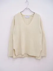 adam et Rope Vネック ニット アイボリー レディース アダムエロペ【中古】2-1030T♪