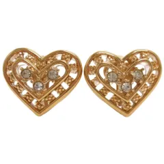 ニナリッチ NINA RICCI イヤリング ハート ストーン クリップ式 ゴールドカラー アクセサリー ■GY99