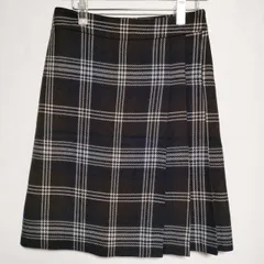 UNTITLED ウール チェック  スカート ダークブラウン ネイビー レディース アンタイトル【中古】3-1203T∞