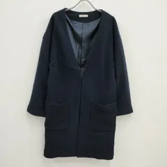 FREAK'S STORE ノーカラーコート 171-3518 コート ネイビー レディース フリークスストア【中古】3-1207T♪のサムネイル
