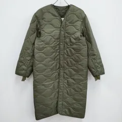 Rothco LINER/FIELD JACKET キルティングライナーコート X-SMALL ミリタリー ノーカラー コート カーキ レディース ロスコ【中古】3-1223T♪