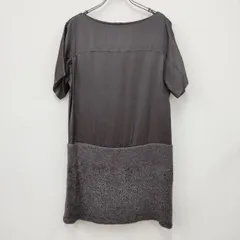 ADORE 切替ワンピース 異素材 シルク 半袖 サイズ38 ワンピース チャコールグレー レディース アドーア【中古】4-0206T◎のサムネイル