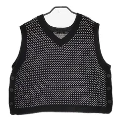 SM2 Samansa Mos2 新品 CLC-1608833 ジャガード前後着ニットベスト Vネック ブラック ホワイト レディース サマンサモスモス【中古】4-0923T♪