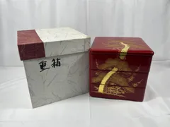 重箱　三段重　松　赤　金　食器　漆器　昭和レトロ　昭和　レトロ