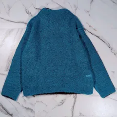 beautiful people ウール60% モヘヤ40% ハイネック リバーシブルニット 赤ステッチ 34(S) シャギー ブラウン ライトブルーのサムネイル