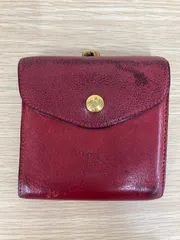 ￥２【傷汚れあり】IL BISONTE イルビゾンテ 赤 レッド 二つ折り財布【財布】【0.5】